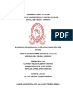 El Principio de Legalidad y Su Relacion Con El Delito de Estafa