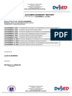 Daily Accomplishment Report: San Jose Integrated School