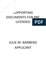 Supporting Documents For PRC Licensed