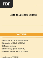 UNIT 1: Database Systems