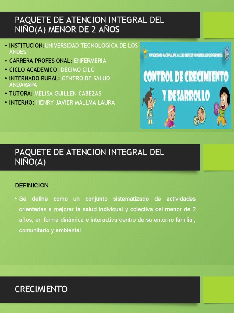 Paquete de Atencion Integral Del Niño (A) Menor | PDF