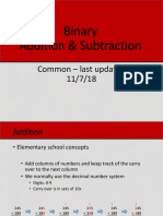 Binary Addition & Subtraction: Common - Last Updated 11/7/18