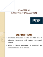Chapter VI Investment Evaluation