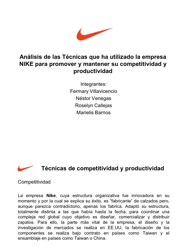 educador Perdóneme vacío Empresa NIKE 1 | PDF | Nike | Mercado (economía)