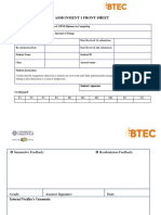 Assignment 1 Front Sheet: Qualification TEC Level 5 HND Diploma in Computing