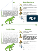 Terrific T-Rex Quick Questions: Page 1 of 2
