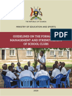 Guidelines On The Formation, Management and Strengthening of School Clubs