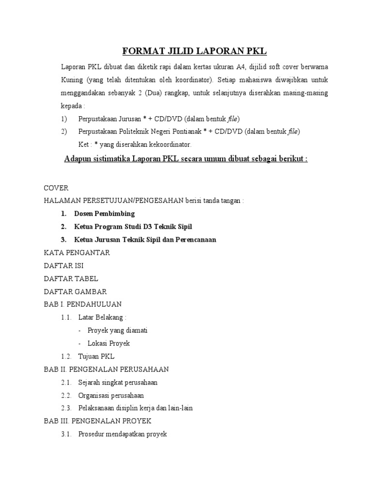 Format Jilid Laporan PKL SMK | PDF | Komputer | Teknologi & Rekayasa