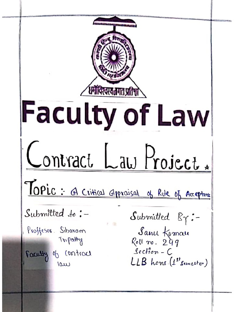 Contract Law Project | PDF