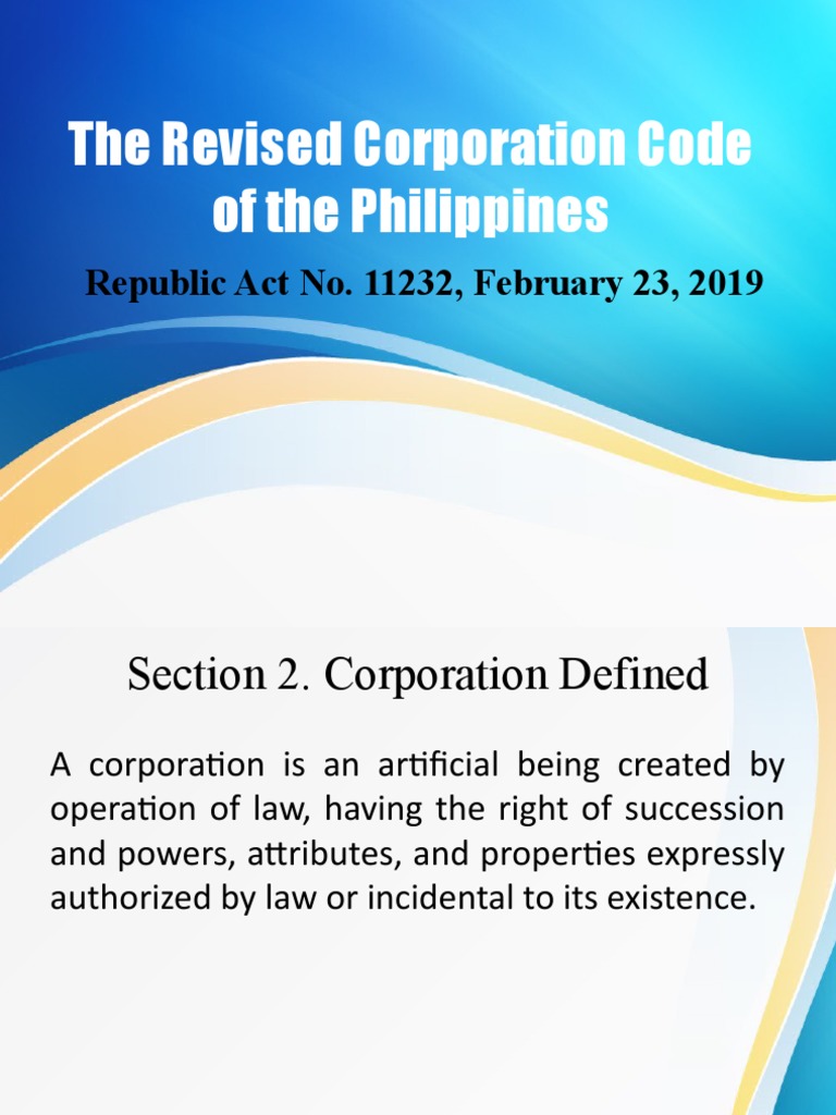 Revised Corporation Code Key Sections Explained PDF Stocks