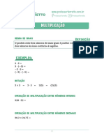 Multiplicação: Regra de Sinais