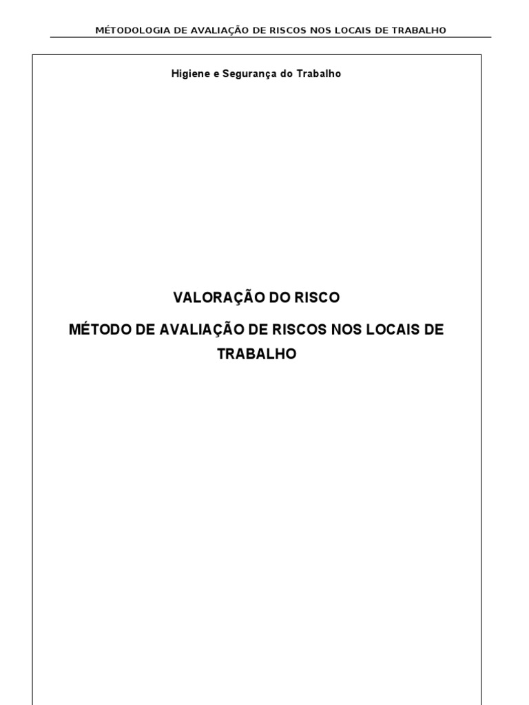 Metodologia de Avaliação de Riscos | PDF | Probabilidade | Risco