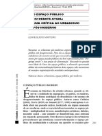 (Impresso) O Espaço Publico No Debate Atual - Uma Critica Ao Urbanismo Pos-Moderno