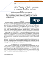 A Study On Positive Transfer of Native Language and Second Language Teaching Methods