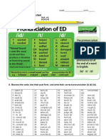 Past Simple ED Ending Sounds Verbs