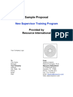 New Supervisor Training Proposal