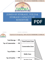 Zones of Storage, Yeild & Storage Capacity of Reservoir: 20P35A0113 A.Santhosh Raj