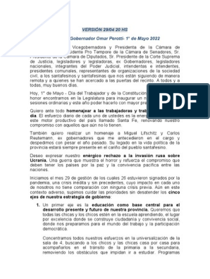 Discurso Perotti Asamble Legislativa 2022 | PDF | Empresa de inicio |  Pequeñas empresas y emprendedores