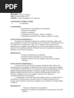 Materiales y propiedades en Ciencias Naturales