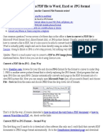 How To Convert A PDF File To Word, Excel or JPG Format