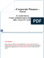 FIN922 Corporate Finance Tutorial