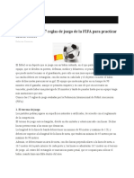 Resumen de Las 17 Reglas de Juego de La FIFA para Practicar Fútbol Soccer