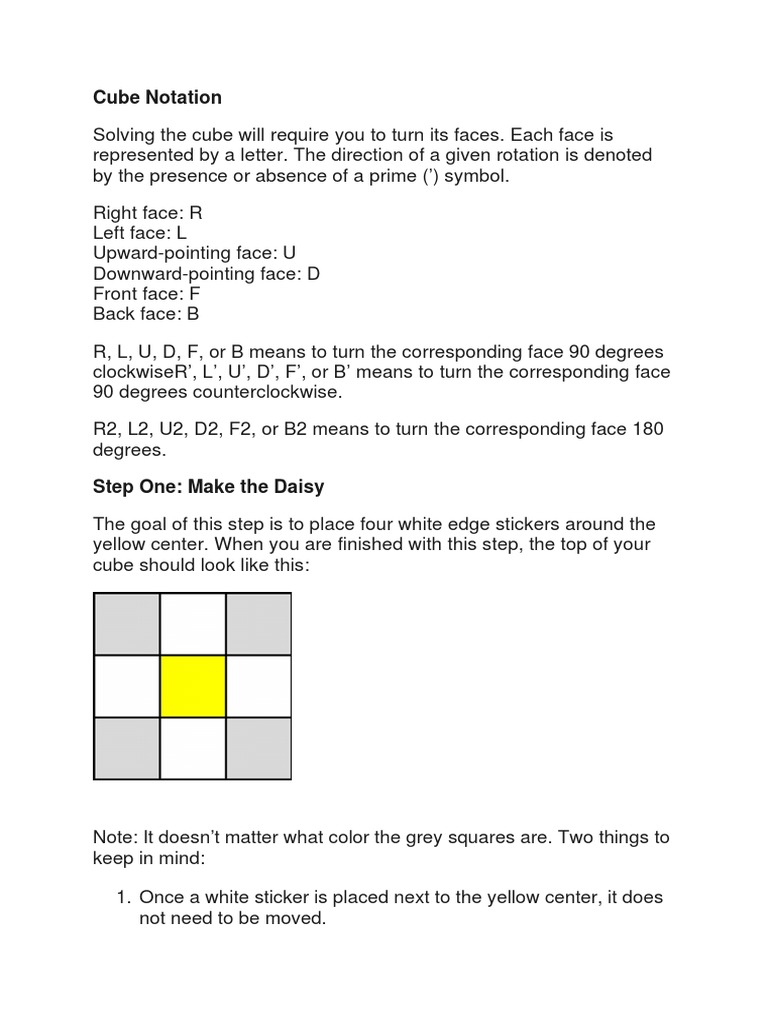 Rubik's Cube Notation Guide | PDF