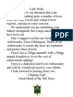 Druid of Tall Trees Letter