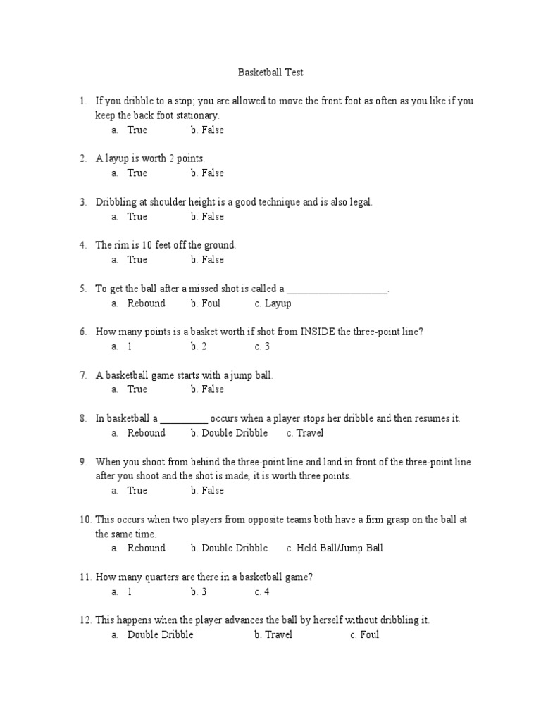 Basketball Test PDF