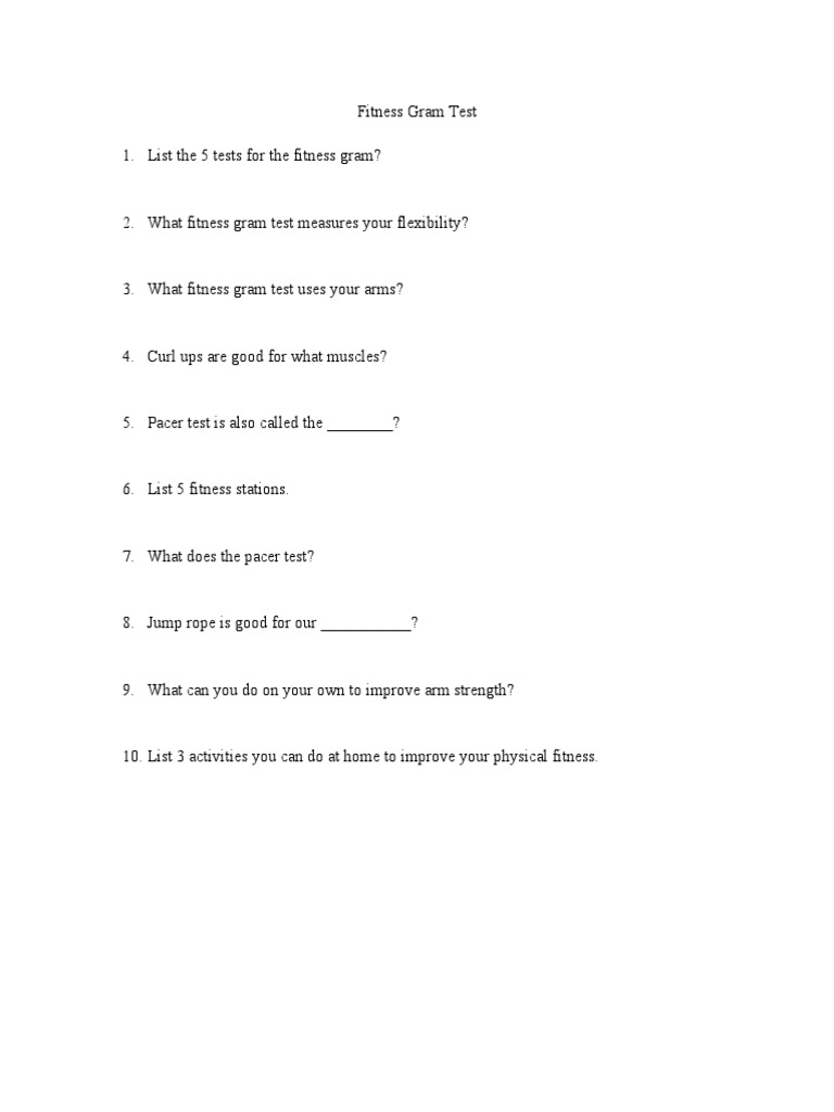 Fitness Gram Test | PDF