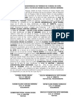 Escritura de Transferencia de Terreno de Vivienda de Doña Eusebia Rivera Bruno A Favor de Sosimo Hilario Corcino Herrera