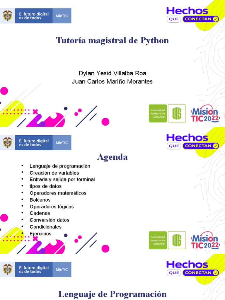 1ra Tutoria Magistral Python - PPTM | PDF | Python (lenguaje de ...