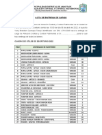 Acta de Entrega de Cargo