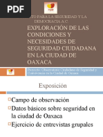 Diagnóstico de las condiciones y necesidades de seguridad ciudadana en la ciudad de oaxaca.