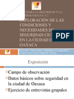 Diagnóstico de Las Condiciones y Necesidades de Seguridad Ciudadana en La Ciudad de Oaxaca.