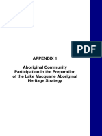 Appendix 1 Aboriginal Community Participation in The Preparation of The Lake Macquarie Aboriginal Heritage Strategy