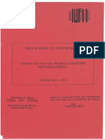 GT Didactique Des Mathématiques 1992 1993