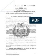 Ley 104 Se Declara Prioridad Nacional La Instalacion de Gas Industrial y Domiciliario en El Municipio de Sipe Sipe - Cochabamba