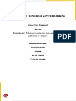 Tarea 3. CopiaTrabajo de Investigación Aplicación de La Ética Profesional en Honduras - Copia