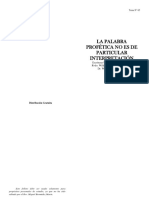 Tema N° 65 La Palabra Profetica No Es de Particular Interpretacion