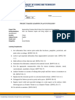 Project-Based Learning Plan in English 9: Project Title Driving Questions Duration Subject/Course Grade Level Integration