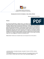 Ensaio TRABALHO DOCENTE NO BRASIL UMA LINHA TÊNUE