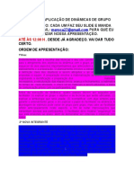 Trabalho Condução e Aplicação de Dinâmicas de Grupo