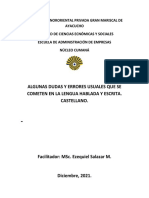 Algunos Dudas y Errores Usuales Que Se Cometen en La Lengua Hablada y Escrita