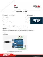 Experiment Title 2.4: To Demonstrate The Working of A Temperature Sensor Circuit