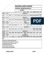 Sadhu Singh Shergill Academy, Mukandpur: Term-Ii / Pre-Board - I Examination (March, 2022) Date Sheet