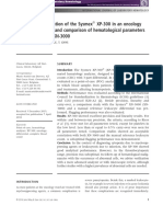 Performance Evaluation of The Sysmex XP-300 in An Oncology Setting: Evaluation and Comparison of Hematological Parameters With The Sysmex XN-3000