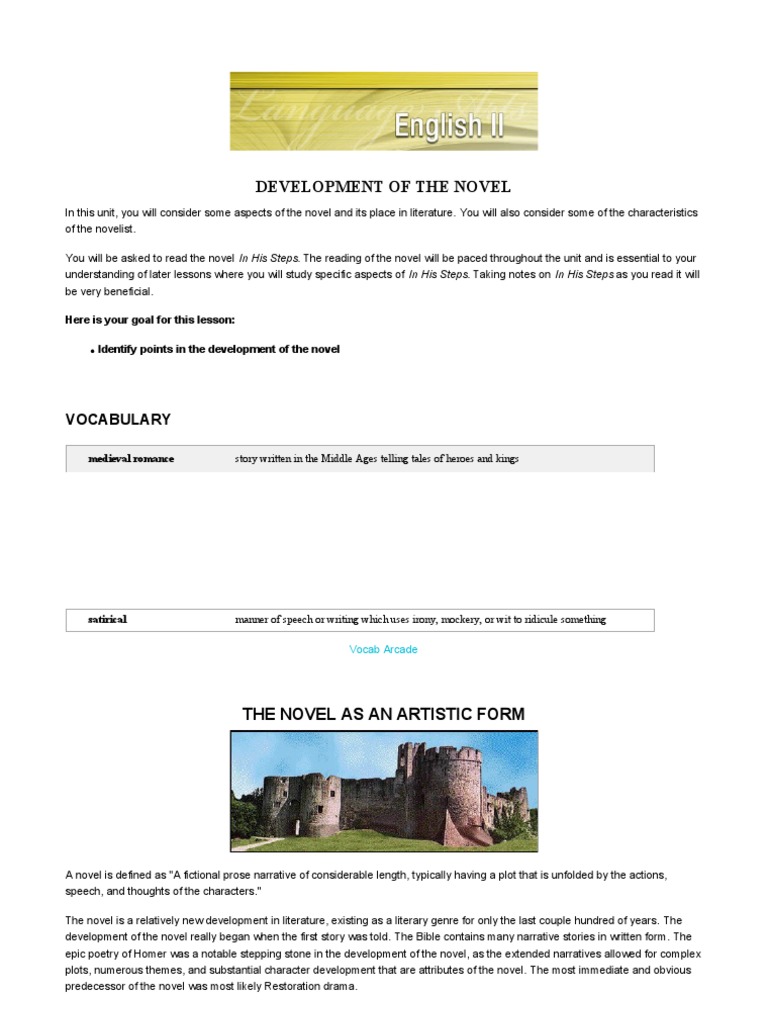 Development of The Novel | PDF | Novels | Narrative