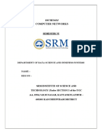 18CSE363J Computer Networks: Semester Vi