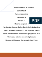 Cartel Temático Sobre Los Recursos Geográficos de La Tierra y Su Relación Con El Sol y La Luna